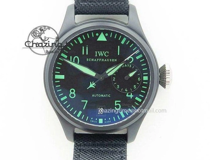 MIROTIME 0406 HighQuality Mark XVIII LAUREUS IW324703 Black Ceramic MKF Best Edition On Black Nylon Strap A 7218